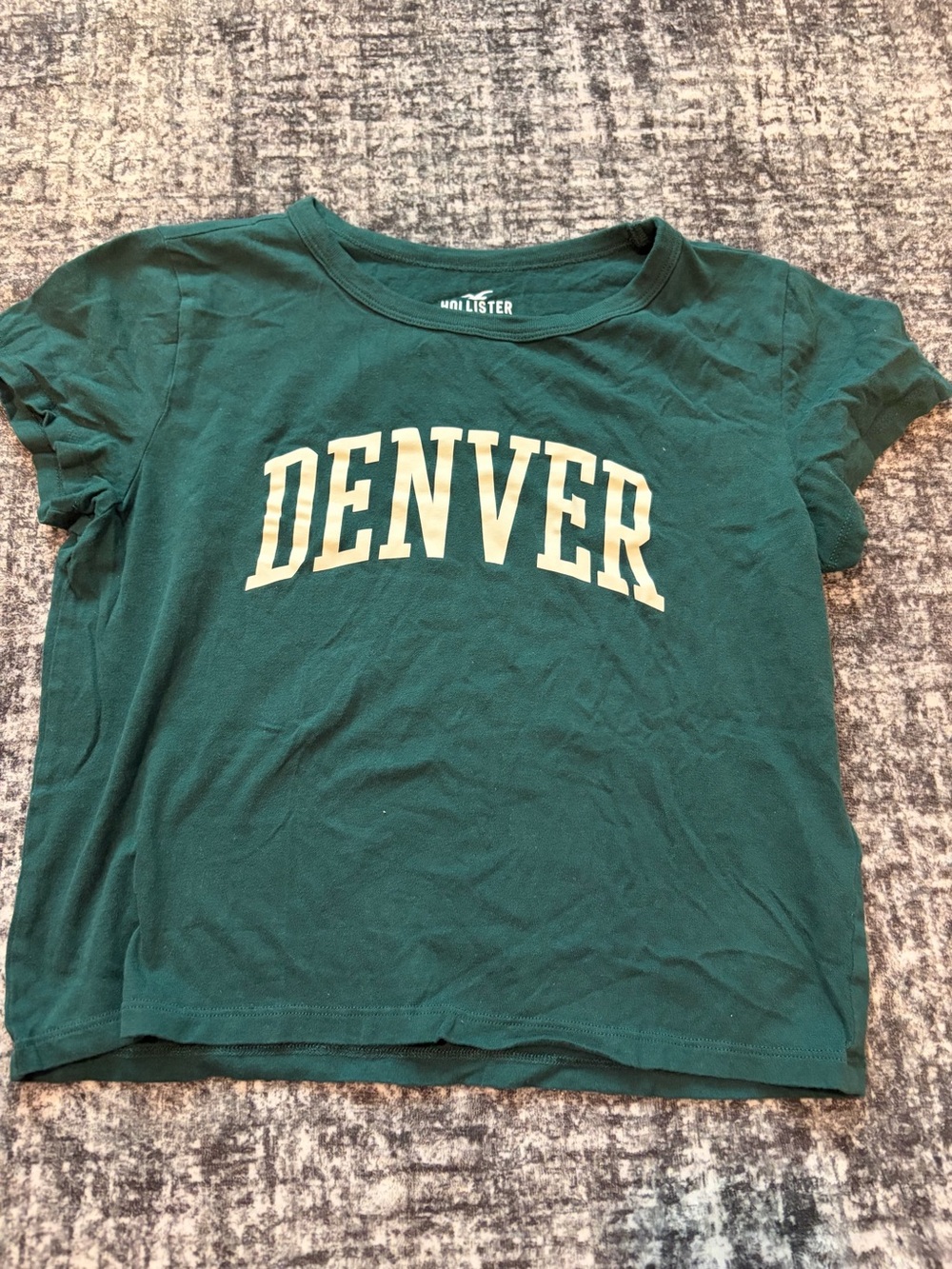 Hollister Green Denver Graphic Baby Tee Size Small